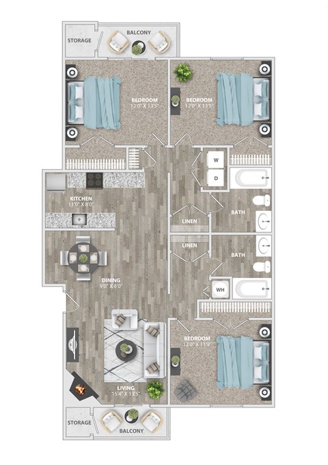 our apartments have a floor plan that fits your needs and budget at St. Andrews Reserve, Wilmington, North Carolina