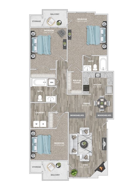 bedroom floor plan | the mansions on the park at St. Andrews Reserve, North Carolina, 28412