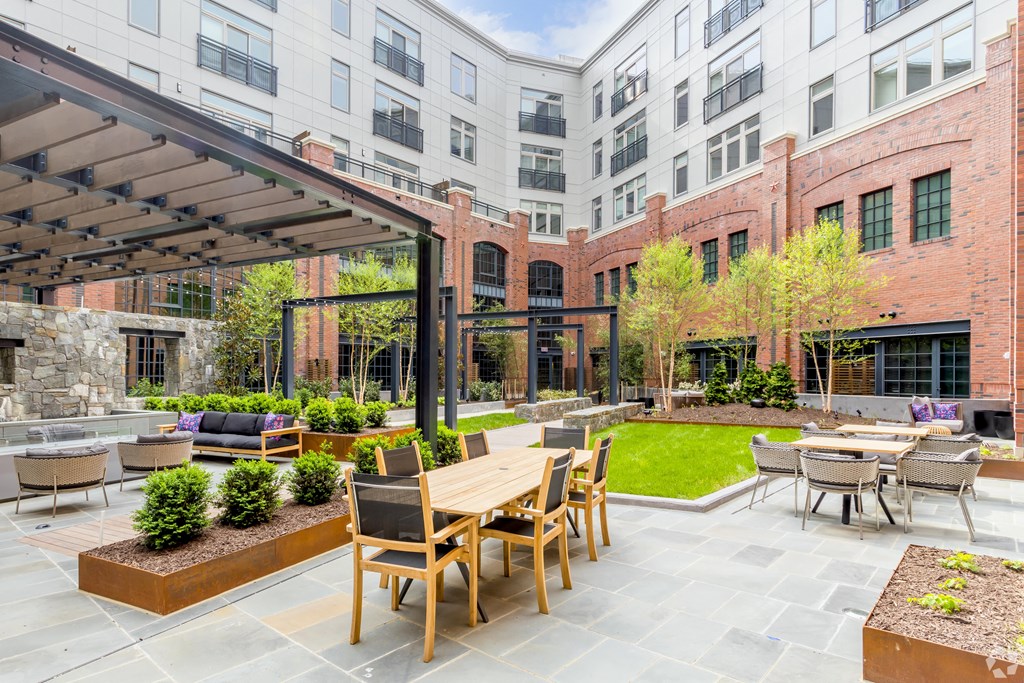 Shaded Outdoor Courtyard Area at Park Kennedy, Washington