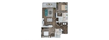 Unit B1B Floor Plan at Fairmont at South Lake, Bowie, 20716