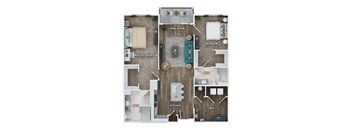 Unit B3B Floor Plan at Fairmont at South Lake, Bowie, 20716