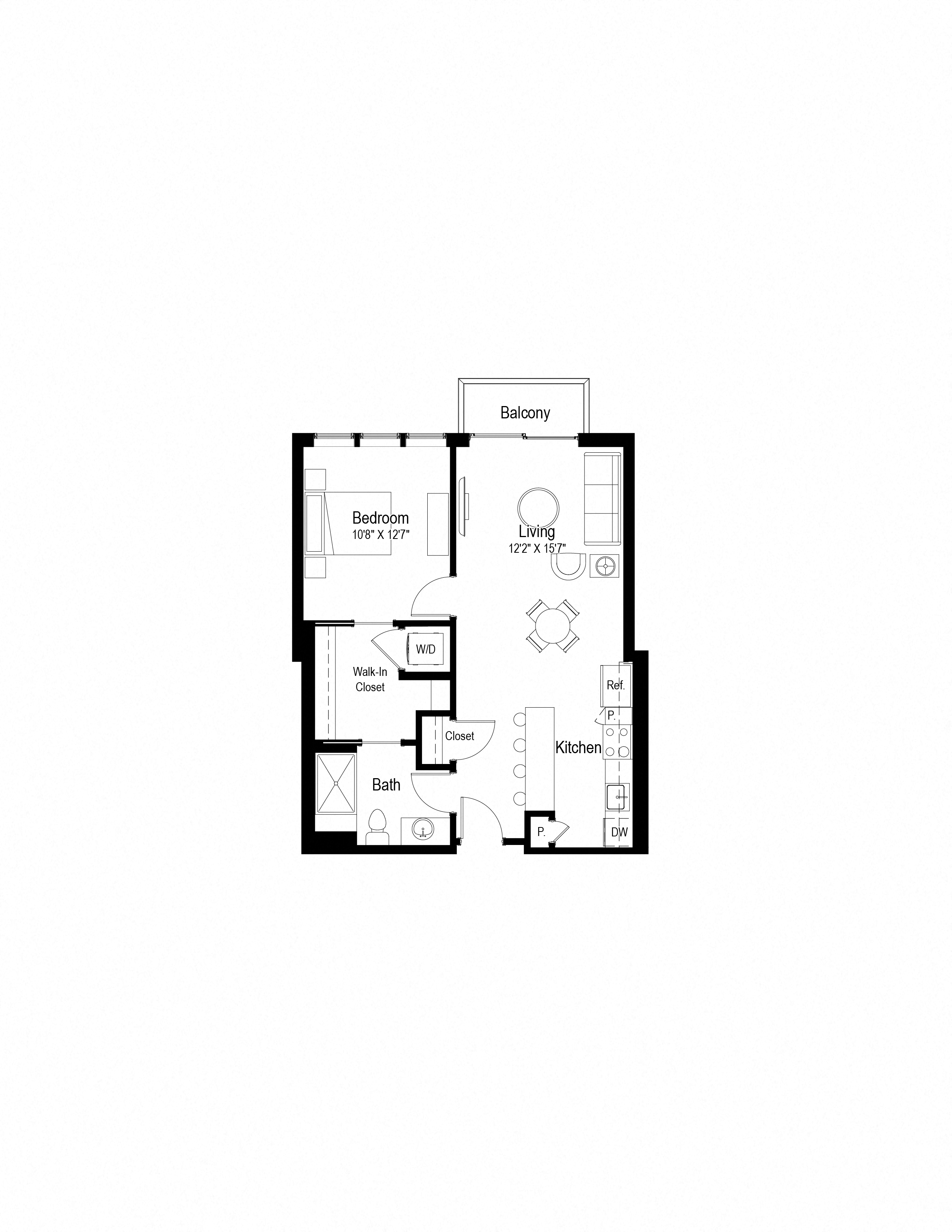 A5B Floor Plan at Rialto, Washington, DC 20002