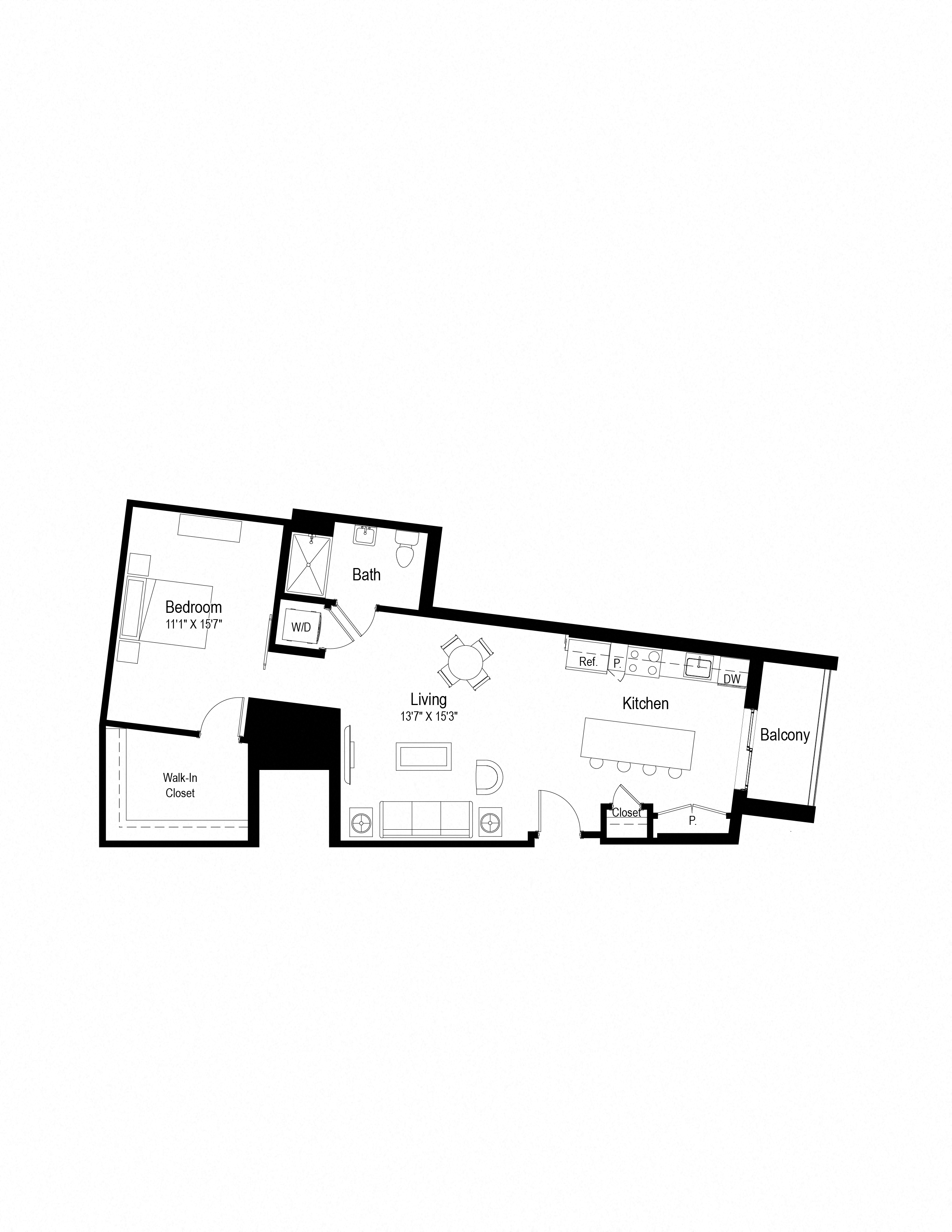 A6 Floor Plan at Rialto, District of Columbia, 20002
