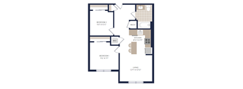 a floor plan of a bedroom apartment