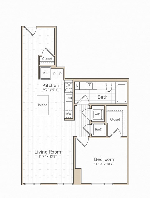 a floor plan of a bedroom apartment  at The Boro, Tysons, VA 22102