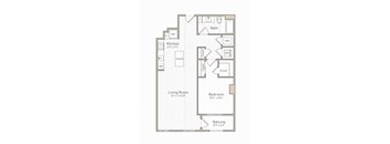 a floor plan of a bedroom apartment at The Boro, Tysons Virginia