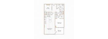 a floor plan of a bedroom apartment at The Boro, Tysons, 22102