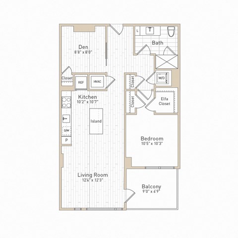 a floor plan of a bedroom apartment at The Boro, Tysons, 22102
