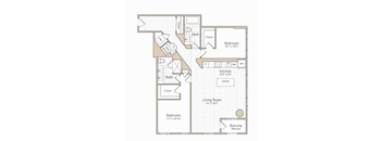 a floor plan of a bedroom apartment at The Boro, Tysons