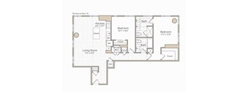 a floor plan of a bedroom apartment at The Boro, Virginia