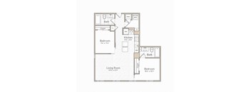 a floor plan of a bedroom apartment at The Boro, Tysons, VA