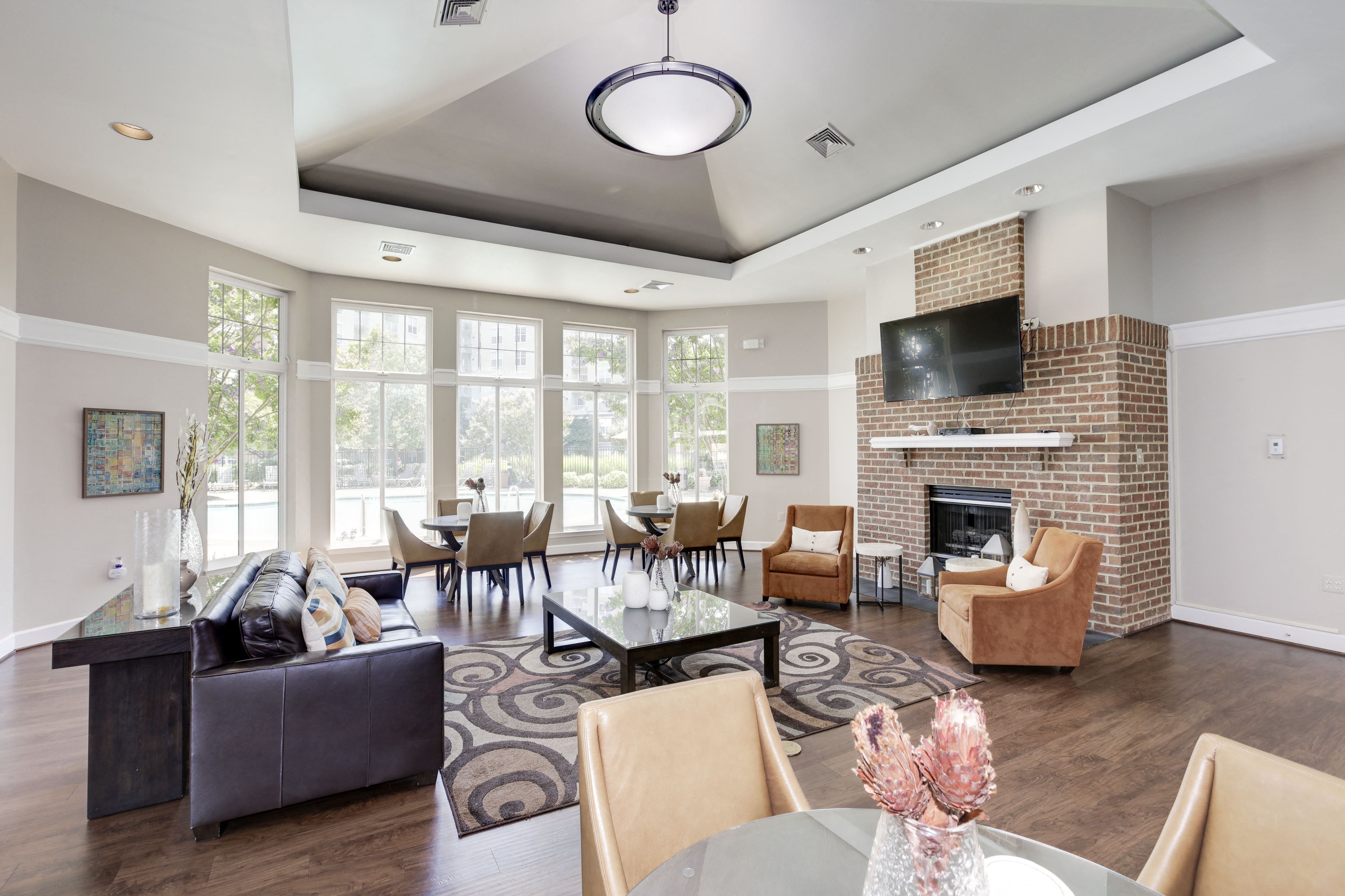Living Room With Fireplace at Springfield Crossing, Springfield