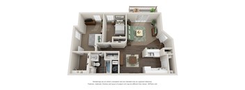 2 Bedroom 1 Bath Floor Plan at Sunset Ridge, West Jordan Utah