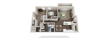 2 Bedroom 1.5 Bath Floor Plan at Sunset Ridge, West Jordan