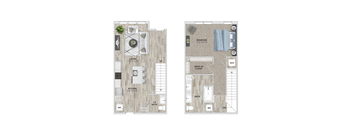 1 bed 1.5 bath TH floor plan at Metropolitan at the Riverwalk, Wilmington, NC 28401