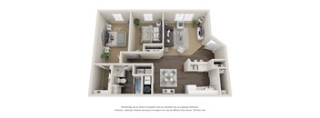 2 Bed 1 Bath Floor Plan at Bluffs Apartments, Utah, 84065