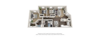 3 Bed 2 Bath Floor Plan at Bluffs Apartments, Bluffdale
