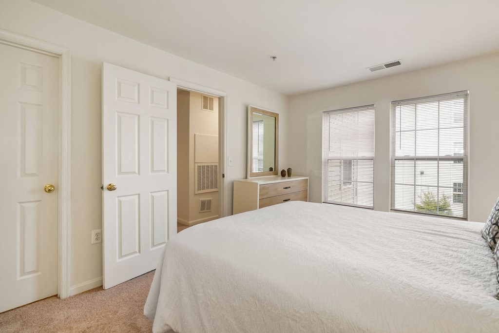 Bedroom With Expansive Windows at The Fields at Merrifield, Falls Church