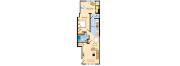 1 bed 1 bath A3 Floor Plan at The Fields of Bethesda, Chevy Chase, MD, 20815