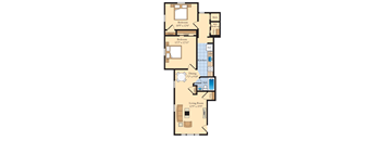 2 bed 2 bath B2 Floor Plan at The Fields of Bethesda, Chevy Chase, Maryland