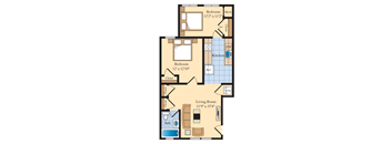 2 bed 2 bath B4 Floor Plan at The Fields of Bethesda, Chevy Chase