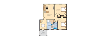 2 bed 2 bath B5 Floor Plan at The Fields of Bethesda, Chevy Chase, MD