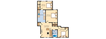 3 bed 2 bath C1 Floor Plan at The Fields of Bethesda, Maryland