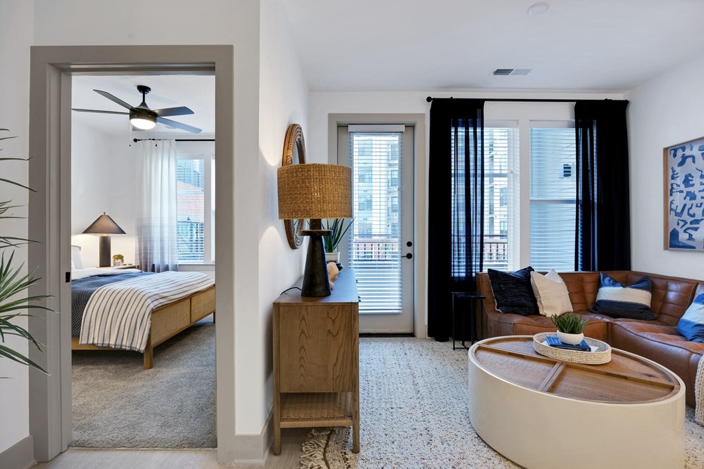 Living Area With Bedroom Overlook at Metropolitan at the Riverwalk, Wilmington