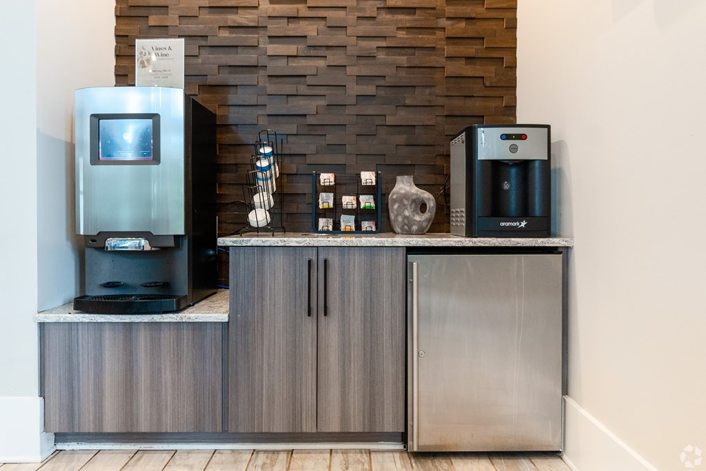 Kitchen Area In Clubhouse at The Aster Apartments, North Carolina, 27519