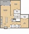 East- A10D One Bed 822 Sqft Floor Plan at Union Heights, Washington, DC East- A10D One Bed 822 Sqft Floor Plan at Union Heights, Washington, DC