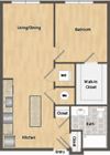 East- A2A One Bed 665 Sqft Floor Plan at Union Heights, Washington East- A2A One Bed 665 Sqft Floor Plan at Union Heights, Washington
