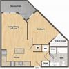 East- A6A One Bed 673 Sqft Floor Plan at Union Heights, Washington East- A6A One Bed 673 Sqft Floor Plan at Union Heights, Washington