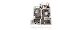 a 1 bedroom floor plan  summit  460 sq ft at Lincoln Old Town, Alexandria