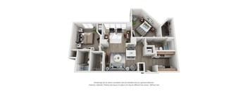 2 bedroom floor plan  the crossings at white marsh apartments at Lincoln Old Town, Alexandria, 22314