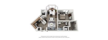 2 bedroom floor plan  the crossings at white marsh apartments at Lincoln Old Town, Alexandria Virginia