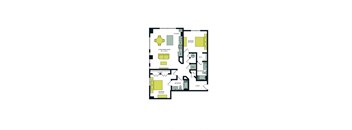 B1B Floor Plan at Vesta Parkside, Washington, 20019