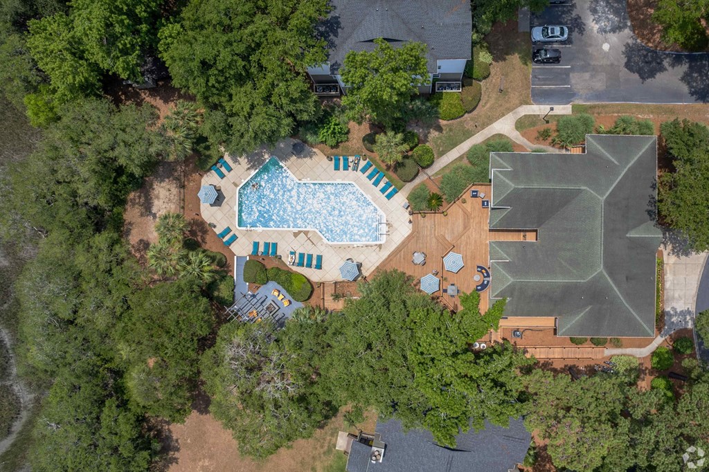 Aerial View Of Pool at The Watch on Shem Creek, South Carolina, 29464