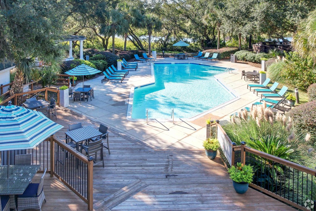 Swimming Pool With Relaxing Sundecks at The Watch on Shem Creek, South Carolina