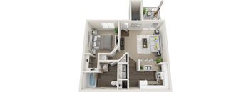 1 bed 1 bath A at West Park Apartments, Albuquerque, New Mexico