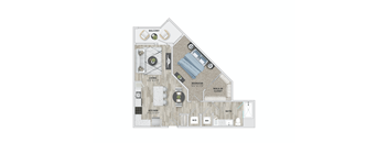 1 bed 1 bath A3.2 floor plan at Metropolitan at the Riverwalk, Wilmington, 28401