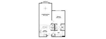 1 bed 1 bath A5a Floor Plan at 800 Carlyle, Virginia