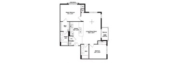 2 bed 2 bath B4b Floor Plan at 800 Carlyle, Alexandria, Virginia