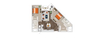 2 Bed 2 Bath Como Floor Plan at Trelago Apartments, Florida