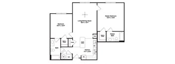 2 bed 2 bath  B11b Floor Plan at 800 Carlyle, Alexandria, 22314