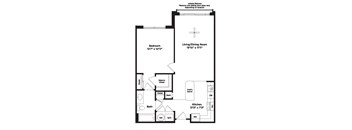1 bed 1 bath A10a Floor Plan at 800 Carlyle, Alexandria, Virginia