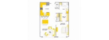 A2 Floor Plan at Garfield Park, Arlington, 22201