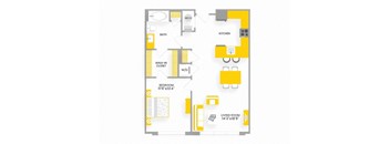 A3 Floor Plan at Garfield Park, Arlington, 22201