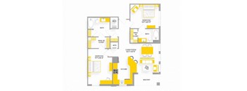 B7 Floor Plan 2 Bed 2 Bath at Garfield Park, Arlington, 22201