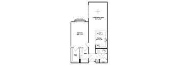 1 bed 1 bath A11a Floor Plan at 800 Carlyle, Alexandria