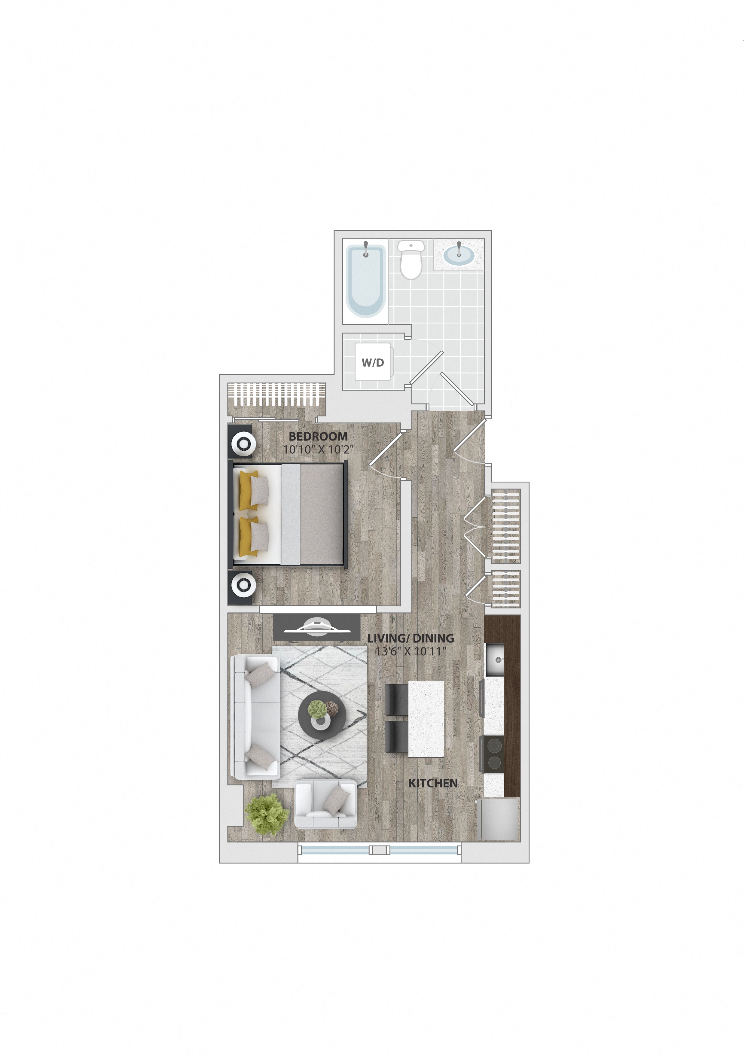 Jb12 Floor Plan at 1405 Point, Baltimore, MD, 21231